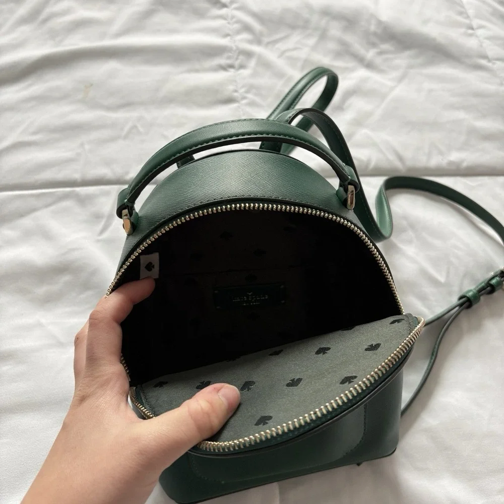 Kate Spade New York Womens Schuyler Saffiano Leather Mini Backpack Green‎ Luxury